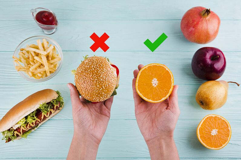 Per perdere peso, gli snack da fast food vengono sostituiti con la frutta