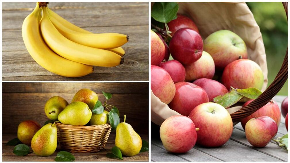 Buoni frutti per la gotta banane, pere e mele