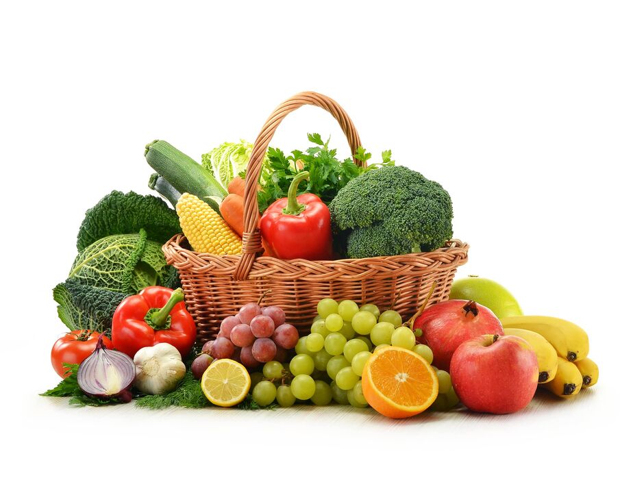 frutta e verdura fresca a dieta